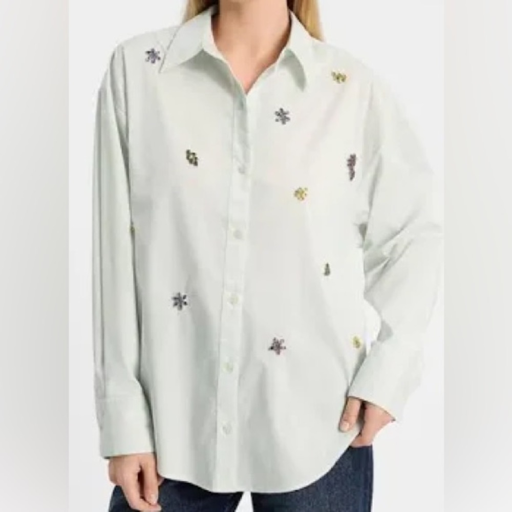 Express Embellished Boyfriend‎ Portofino Shirt long sleeve striped